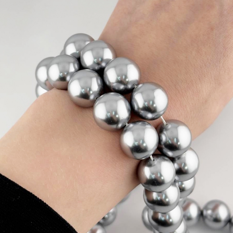 Бусины жемчуг Майорка качество Люкс цвет серебро размеры 2-16мм