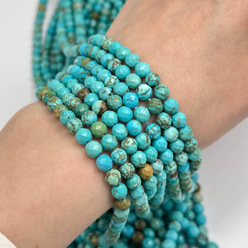 Турквенит граненый шар размер 6мм натуральный камень