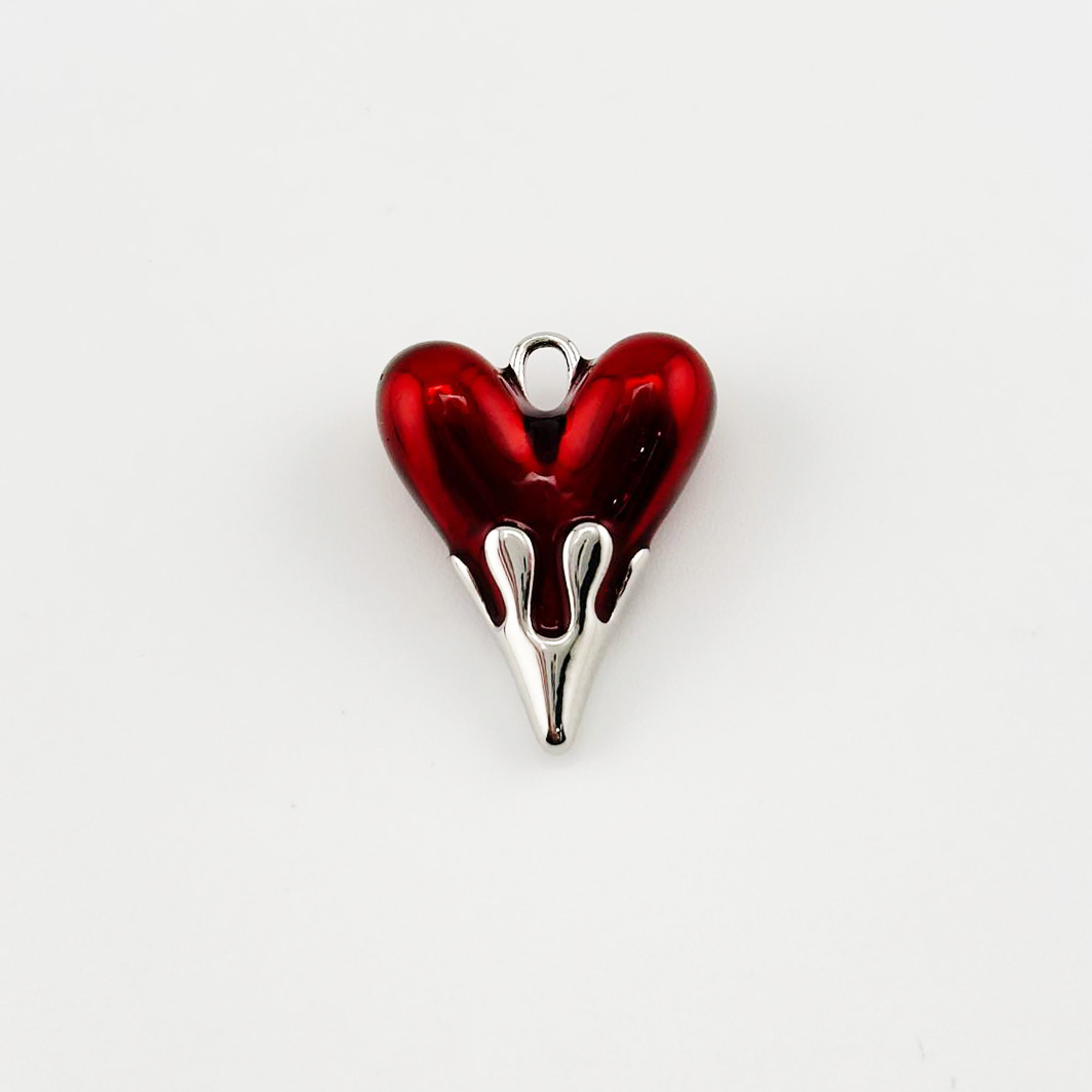 Подвеска сердце из эмали размер 19,6*24,6мм