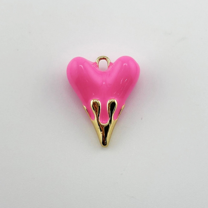 Подвеска сердце из эмали размер 19,6*24,6мм