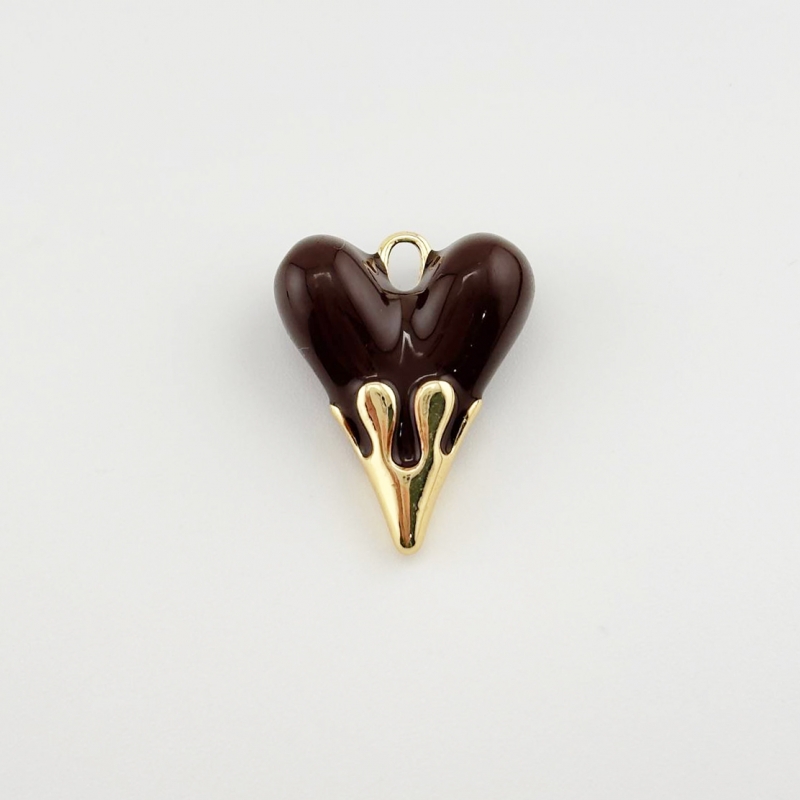 Подвеска сердце из эмали размер 19,6*24,6мм