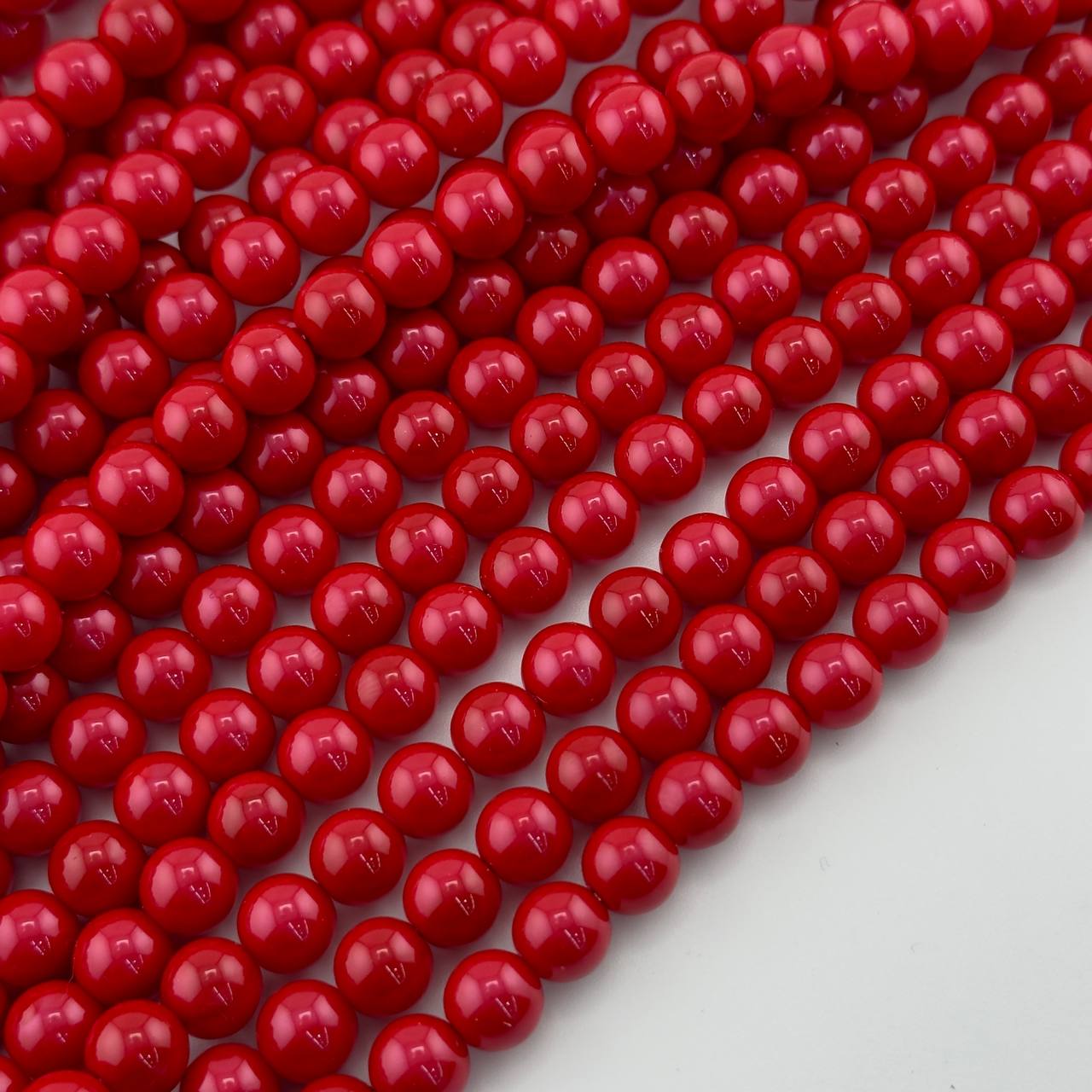Бусины майорка цвет красный размер 6мм 8мм 10мм 12мм 14мм 16мм
