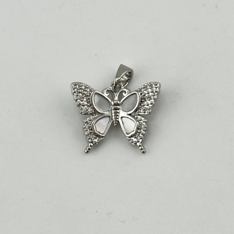 Подвеска Бабочка размер 17мм цвет серебро