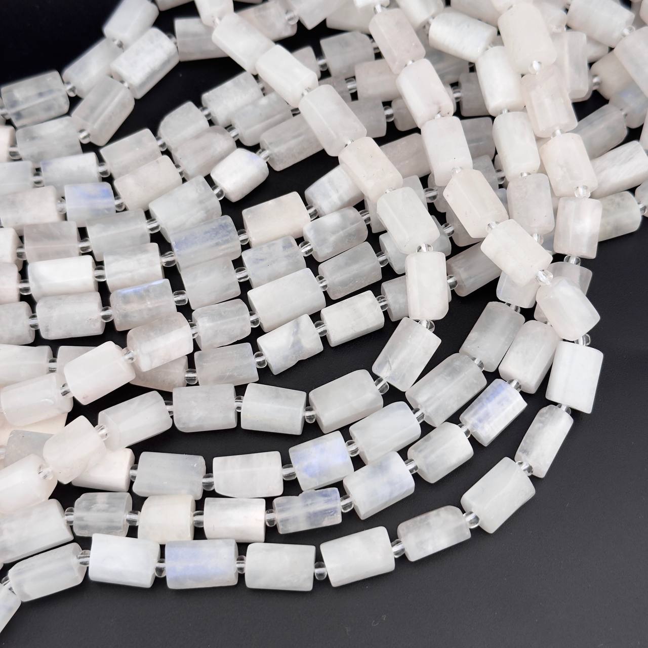 Бусины Лунный камень размер 8*12мм натуральный камень