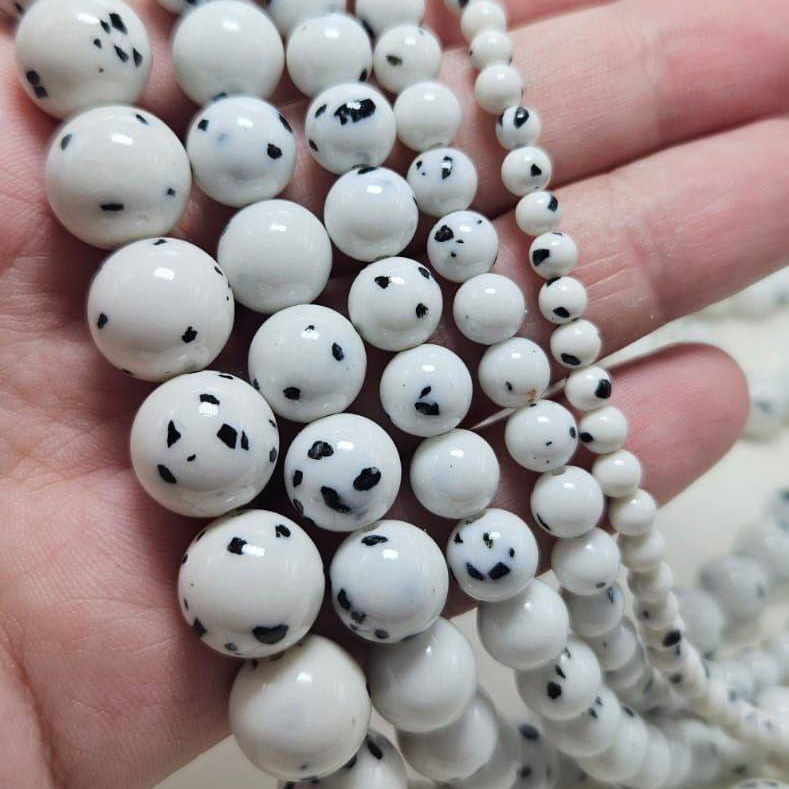 Бусины Говлит далматиновый размер 4мм 6мм 8мм 10мм 12мм натуральный камень